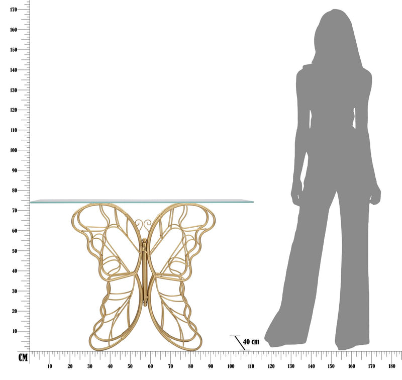 Consola Mauro Ferretti Butterfly  110X40X76 cm, Auriu