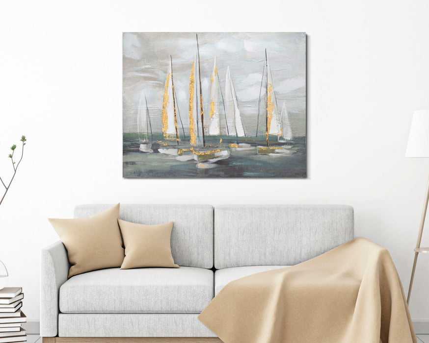 Tablou Mauro Ferretti Gold Boat  100X2,8X80 cm, Multicolor