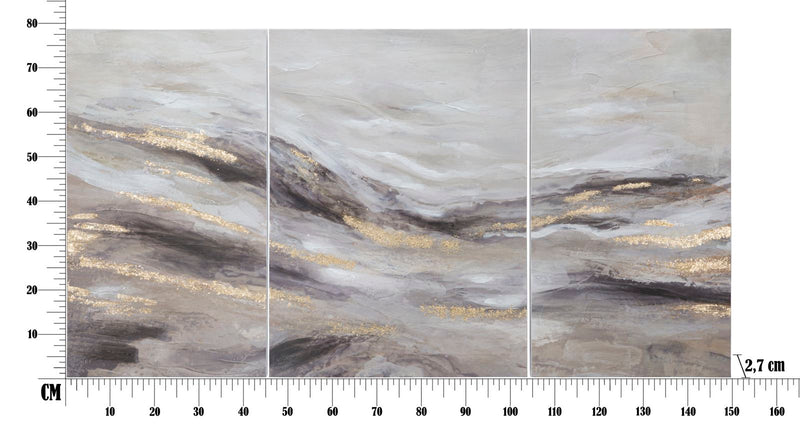 Set Tablouri Mauro Ferretti Monty, Set 3 Piese, 45X2, 7X80-60X2, 7X80 cm, Multicolor