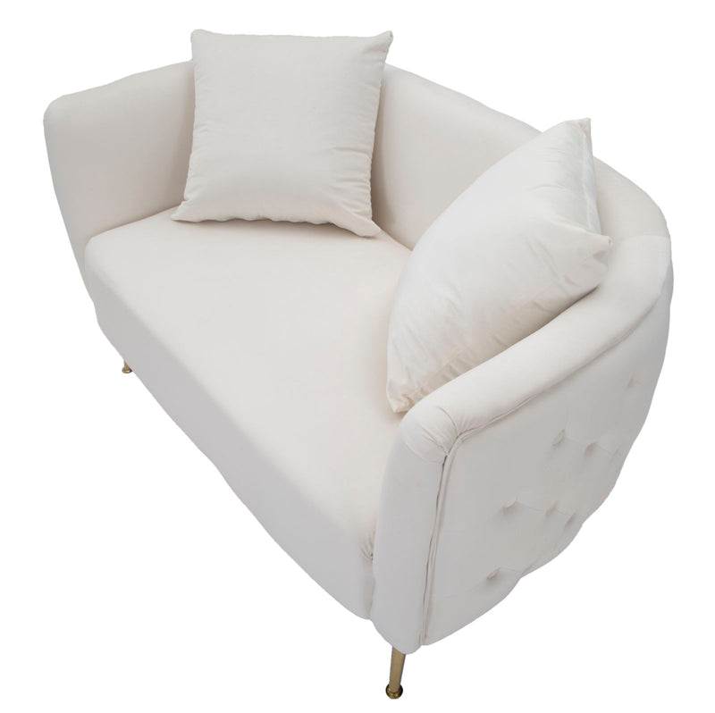 Canapea 2 Locuri Mauro Ferretti Bucarest Crema 127X74X73 cm, Crem/Auriu