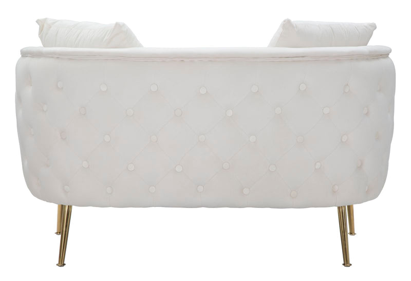 Canapea 2 Locuri Mauro Ferretti Bucarest Crema 127X74X73 cm, Crem/Auriu