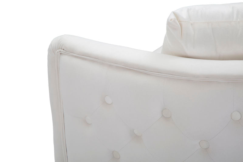 Canapea 2 Locuri Mauro Ferretti Bucarest Crema 127X74X73 cm, Crem/Auriu
