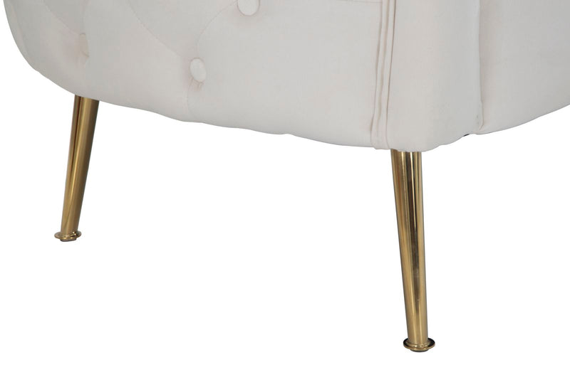 Canapea 2 Locuri Mauro Ferretti Bucarest Crema 127X74X73 cm, Crem/Auriu