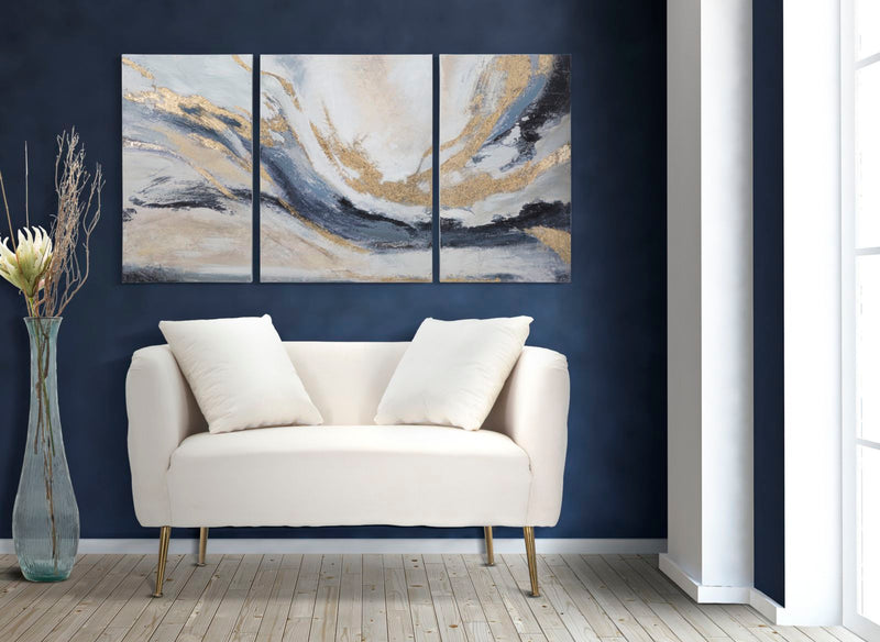 Canapea 2 Locuri Mauro Ferretti Bucarest Crema 127X74X73 cm, Crem/Auriu
