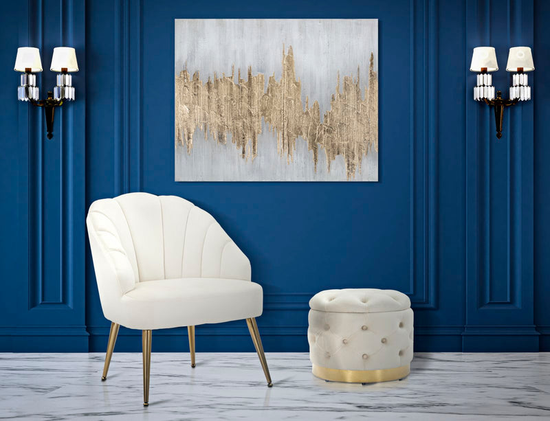 Fotoliu Mauro Ferreti Shell Crema  65X69X84  cm, Crem/Auriu