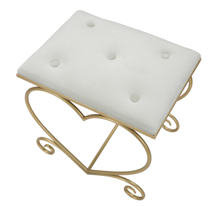 Taburet Mauro Ferretti Heart Crema  50X37,5X51,5 cm, Auriu/Roz