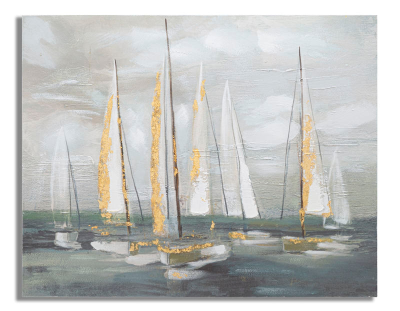 Tablou Mauro Ferretti Gold Boat  100X2,8X80 cm, Multicolor
