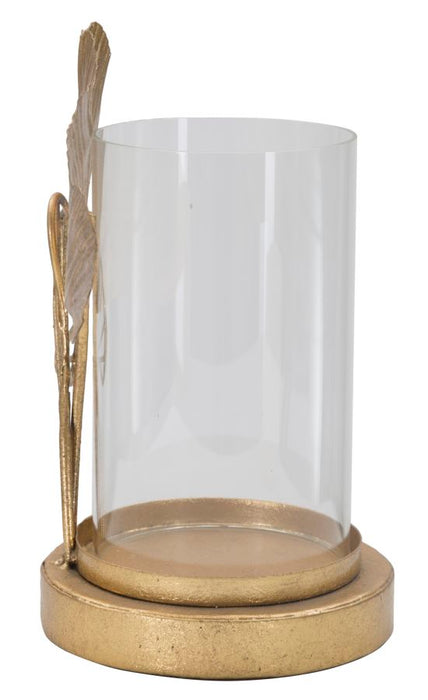 Suport Lumanare Mauro Ferretti Leaf  17X12X21  cm, Auriu