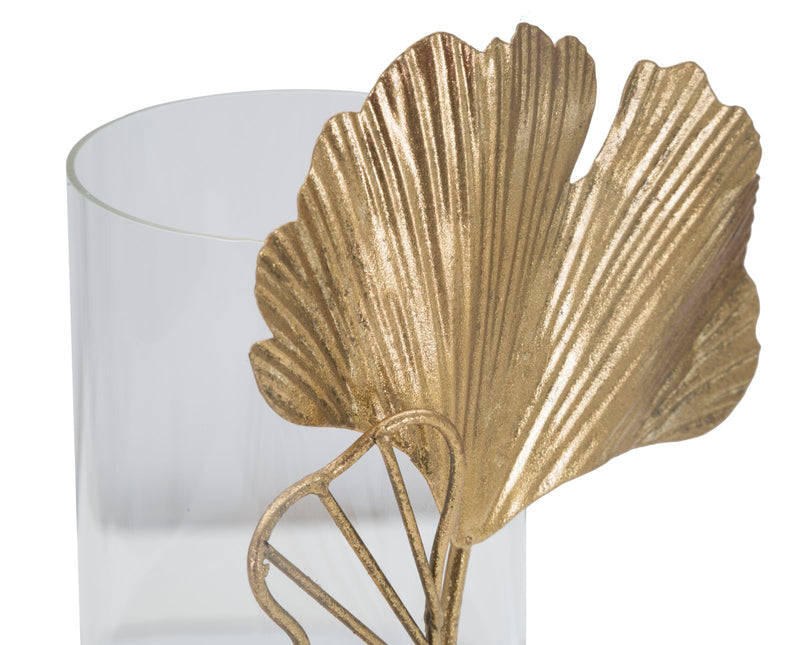 Suport Lumanare Mauro Ferretti Leaf  17X12X21  cm, Auriu