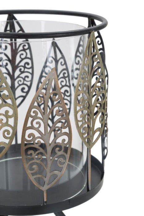 Suport Lumanare Mauro Ferretti Iron  Ø 15X24  cm, Negru/ Auriu