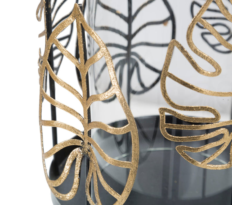 Suport Lumanare Mauro Ferretti Gold   Ø 15X23,3  cm, Negru/ Auriu