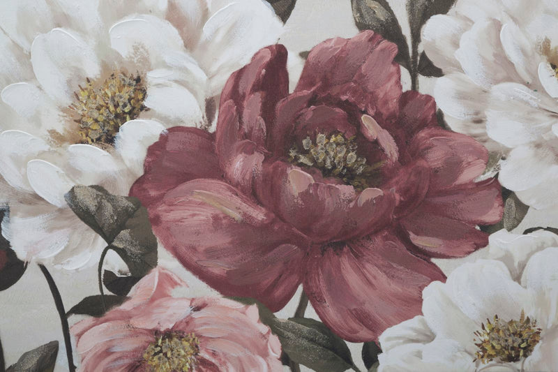 Tablou decorativ Pictat Manual Mauro Ferretti Nred Flowy A, 120X3,7X60 cm, Multicolor