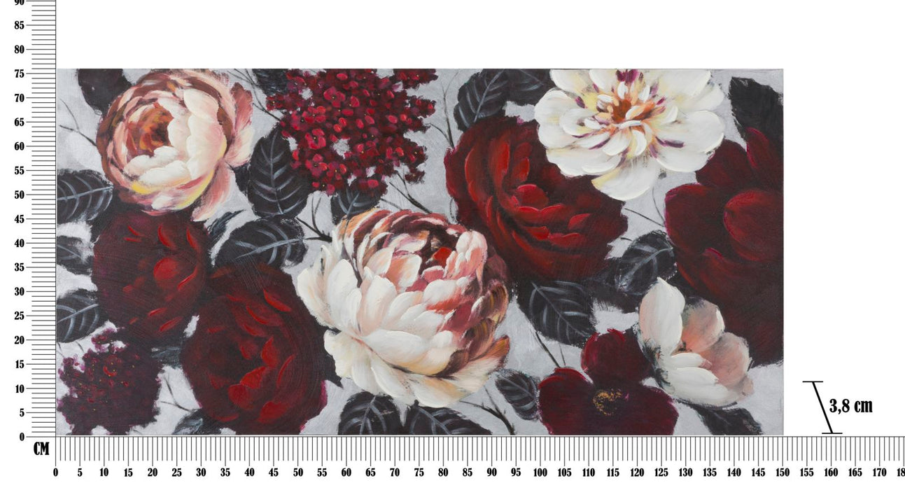 Tablou decorativ Pictat Manual Mauro Ferretti White/Red Flower Lightback,
150X3,8X76 cm, Multicolor