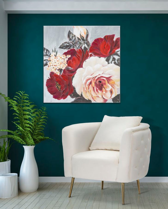 Tablou decorativ Pictat Manual Mauro Ferretti Flower Square, 90X3,7X90 cm, Multicolor