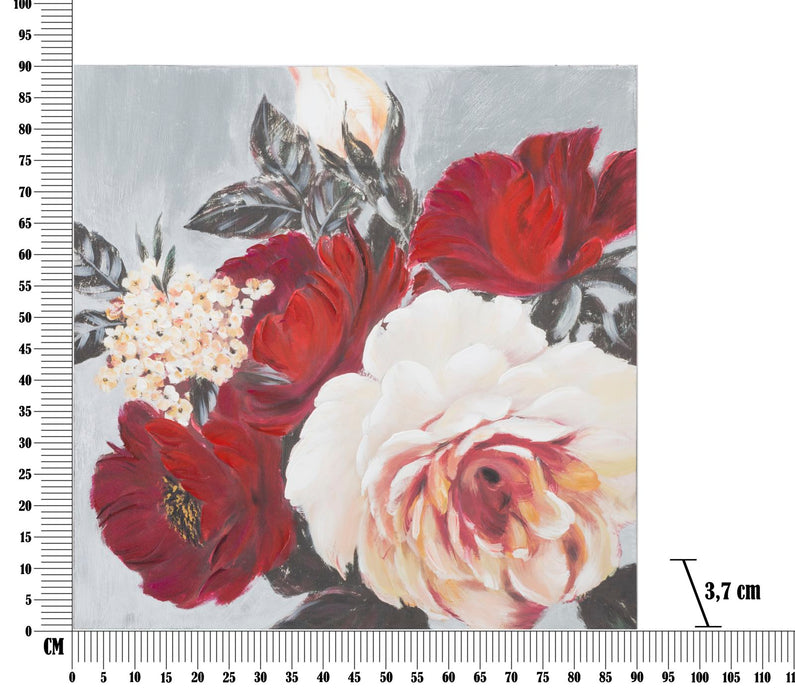 Tablou decorativ Pictat Manual Mauro Ferretti Flower Square, 90X3,7X90 cm, Multicolor