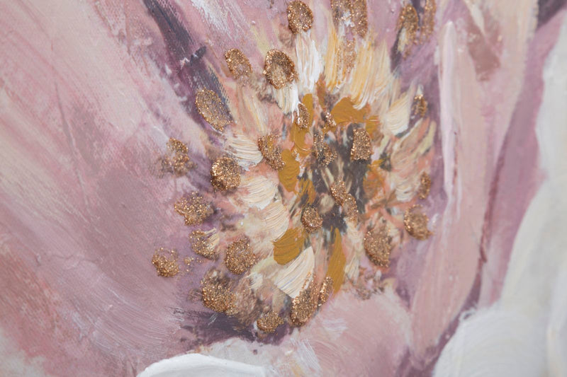 Tablou decorativ Pictat Manual Mauro Ferretti Soft Flower 100X3,7X80 cm, Multicolor