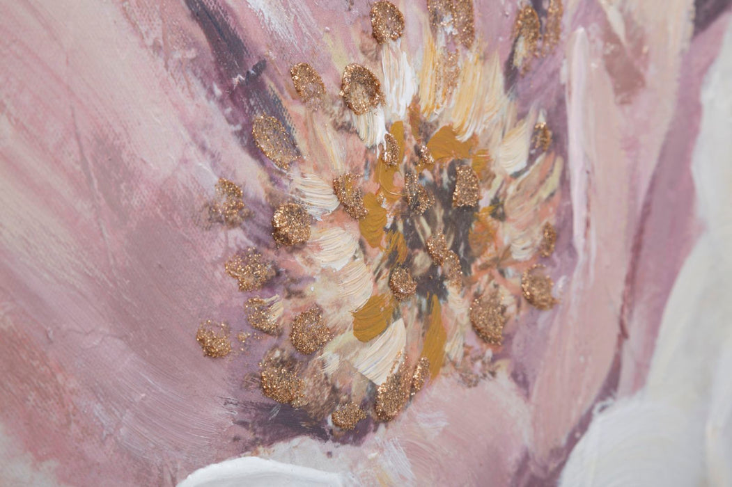 Tablou decorativ Pictat Manual Mauro Ferretti Soft Flower 100X3,7X80 cm, Multicolor