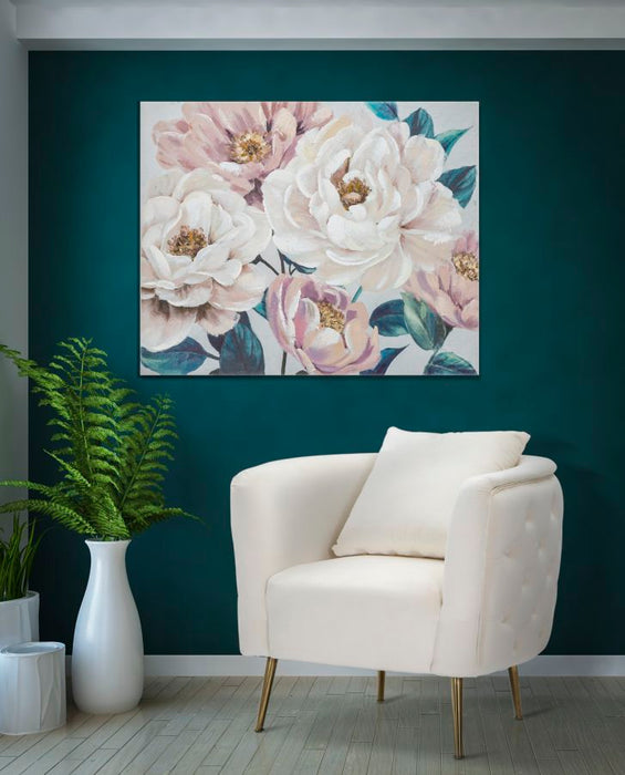 Tablou decorativ Pictat Manual Mauro Ferretti Soft Flower 100X3,7X80 cm, Multicolor
