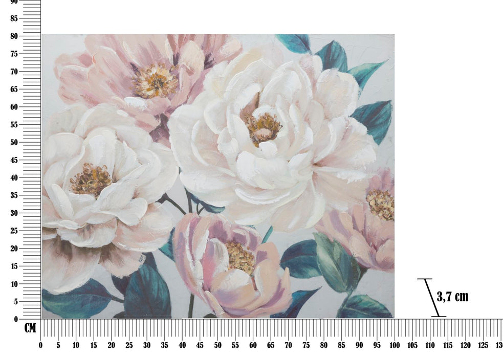 Tablou decorativ Pictat Manual Mauro Ferretti Soft Flower 100X3,7X80 cm, Multicolor