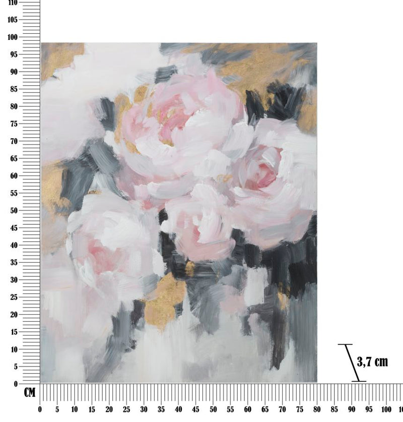 Tablou decorativ Pictat Manual Mauro Ferretti Pink Flowy 80X3,7X100 cm, Multicolor