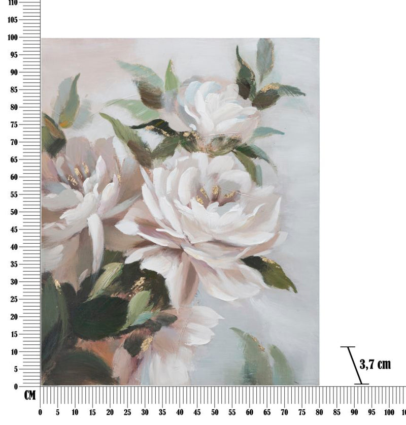 Tablou decorativ Pictat Manual Mauro Ferretti Flower&Leaf, 100X3,7X80 cm, Multicolor