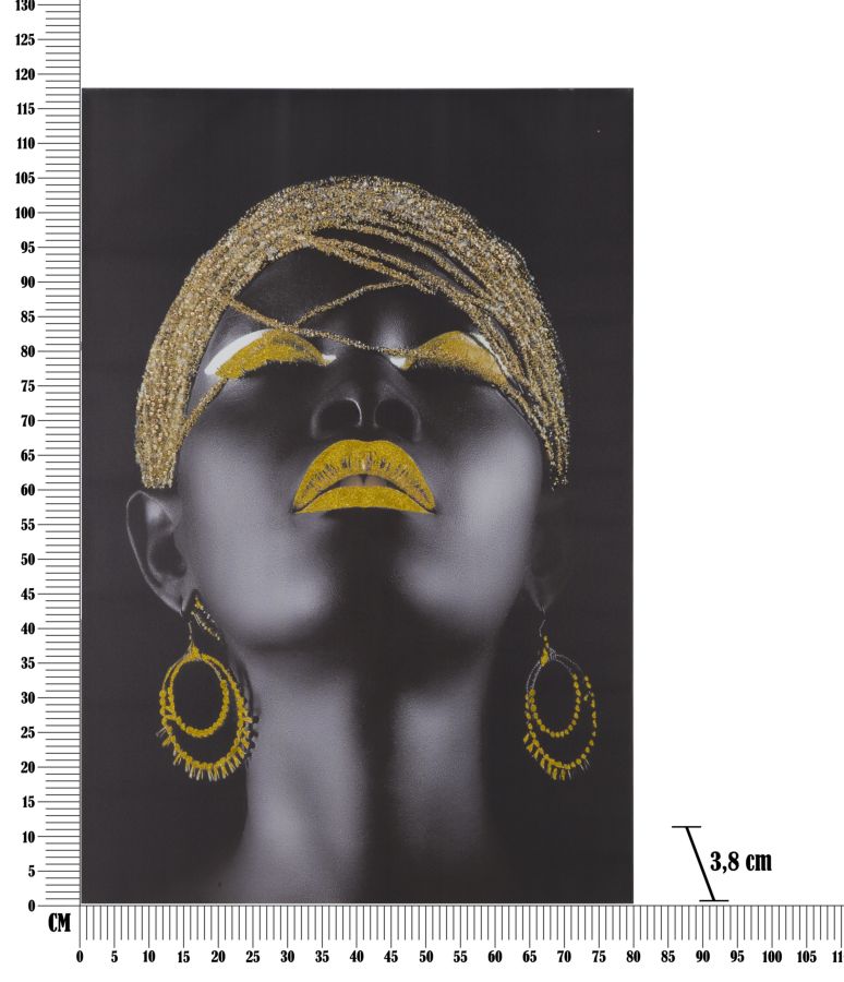 Tablou decorativ Mauro Ferretti Massai Lady, Canvas, 80X3,8X120 cm, Multicolor