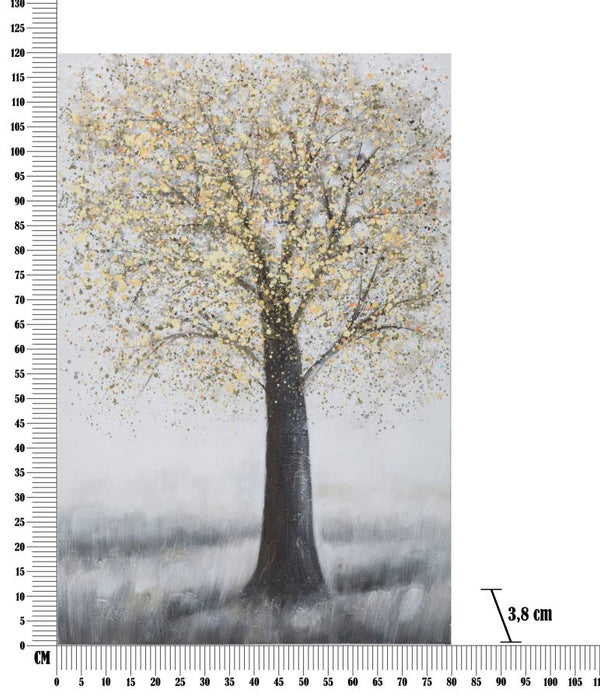 Tablou decorativ Pictat Manual Mauro Ferretti Tree Simple A, 80X3,8X120 cm, Multicolor