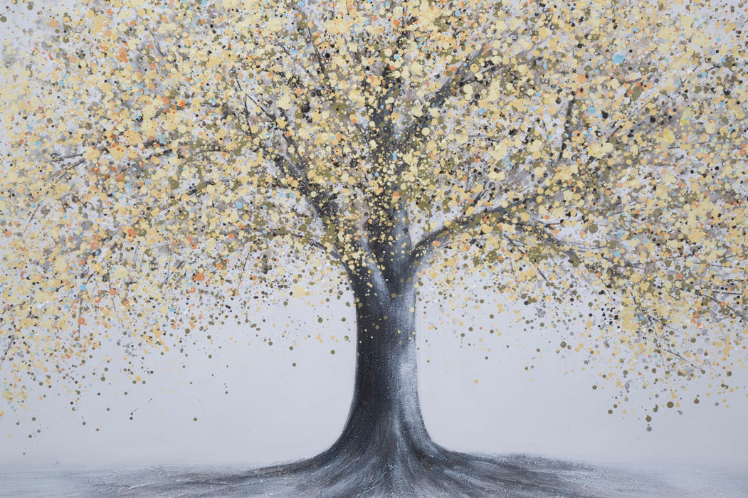 Tablou decorativ Pictat Manual Mauro Ferretti Tree Simple B, 120X3,8X80 cm, Multicolor