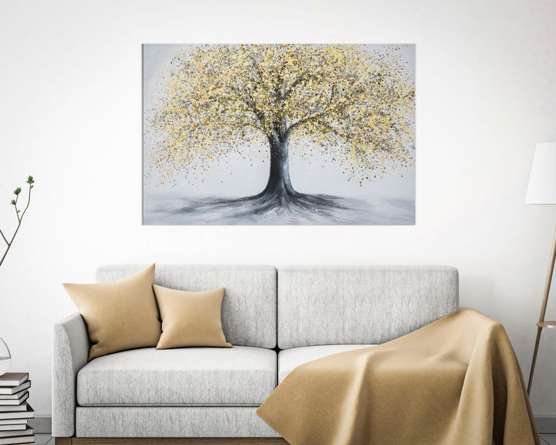 Tablou decorativ Pictat Manual Mauro Ferretti Tree Simple B, 120X3,8X80 cm, Multicolor