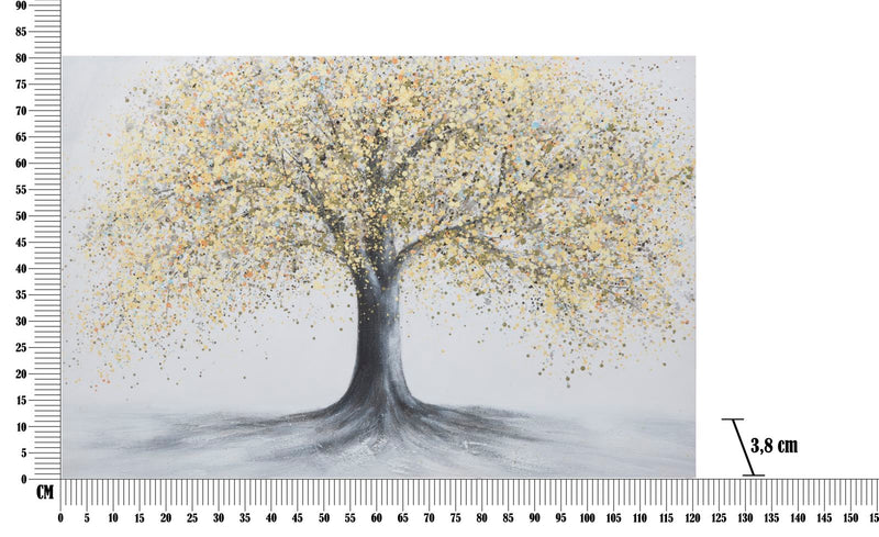 Tablou decorativ Pictat Manual Mauro Ferretti Tree Simple B, 120X3,8X80 cm, Multicolor