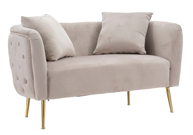 Canapea 2 Locuri Mauro Ferretti Bucarest Grey  127X74X73 cm, Gri /Auriu
