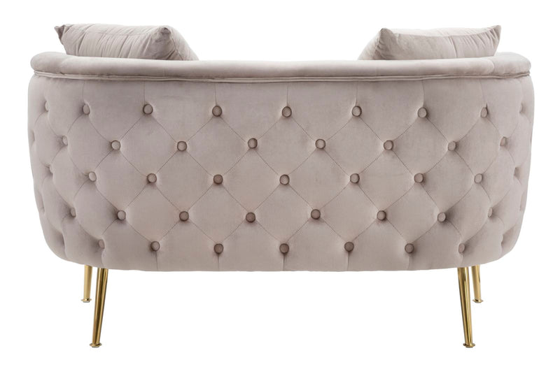 Canapea 2 Locuri Mauro Ferretti Bucarest Grey  127X74X73 cm, Gri /Auriu