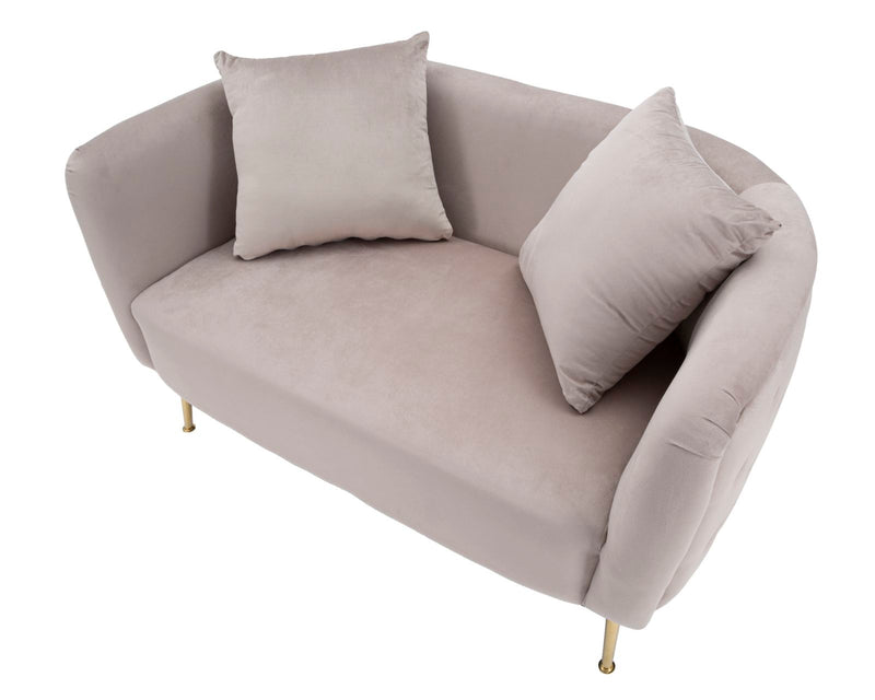 Canapea 2 Locuri Mauro Ferretti Bucarest Grey  127X74X73 cm, Gri /Auriu