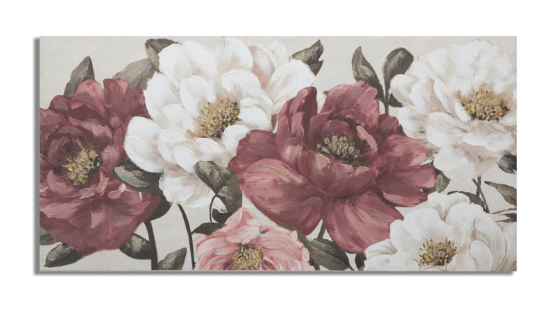 Tablou decorativ Pictat Manual Mauro Ferretti Nred Flowy A, 120X3,7X60 cm, Multicolor