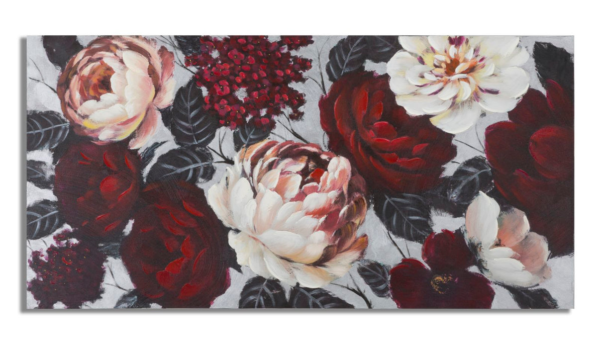 Tablou decorativ Pictat Manual Mauro Ferretti White/Red Flower Lightback,
150X3,8X76 cm, Multicolor