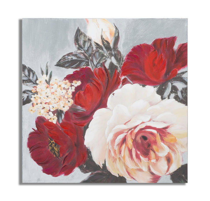 Tablou decorativ Pictat Manual Mauro Ferretti Flower Square, 90X3,7X90 cm, Multicolor