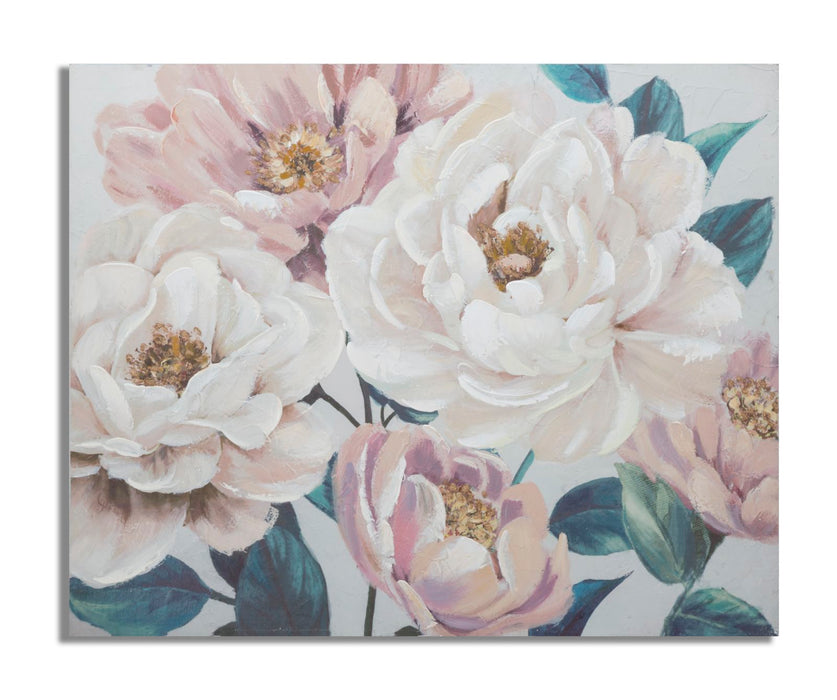 Tablou decorativ Pictat Manual Mauro Ferretti Soft Flower 100X3,7X80 cm, Multicolor