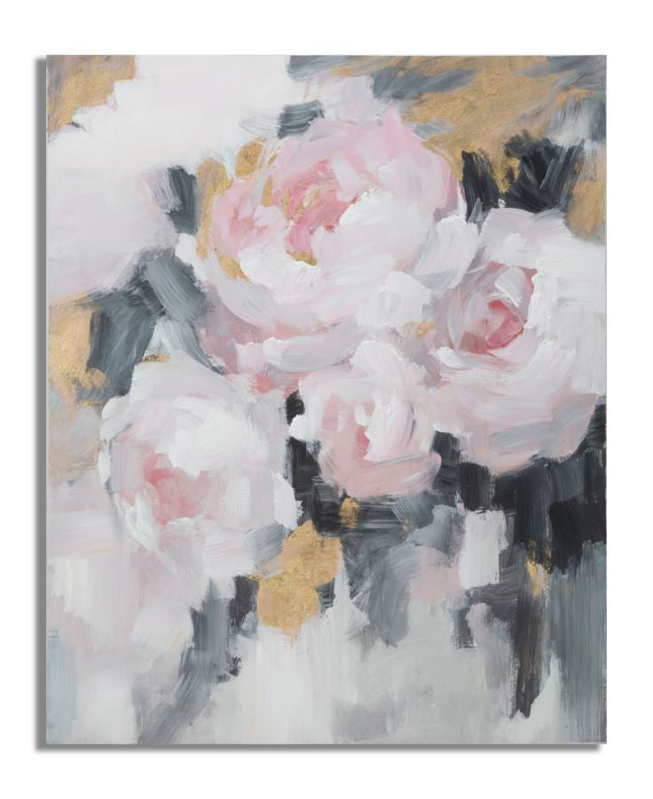 Tablou decorativ Pictat Manual Mauro Ferretti Pink Flowy 80X3,7X100 cm, Multicolor