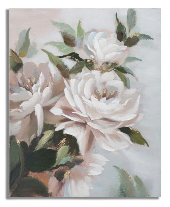 Tablou decorativ Pictat Manual Mauro Ferretti Flower&Leaf, 100X3,7X80 cm, Multicolor