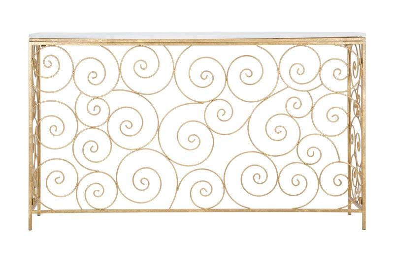 Consola Mauro Ferretti Spiral  140X36X82 cm, Auriu/Alb