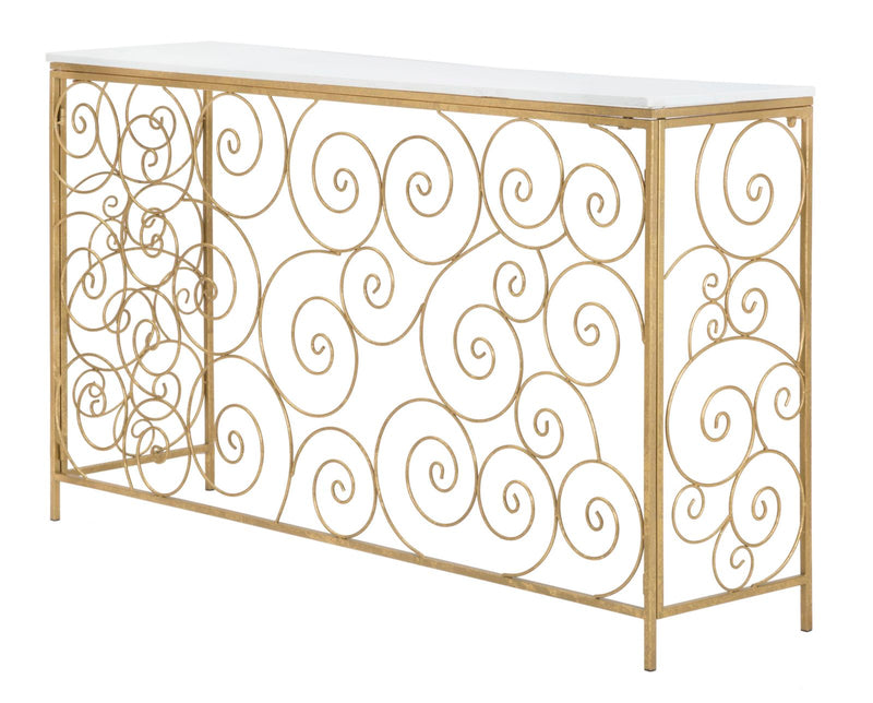 Consola Mauro Ferretti Spiral  140X36X82 cm, Auriu/Alb