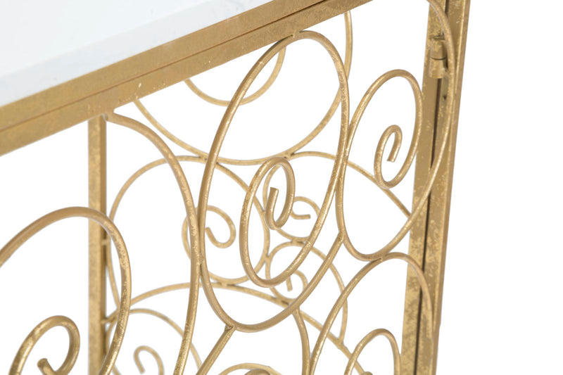 Consola Mauro Ferretti Spiral  140X36X82 cm, Auriu/Alb