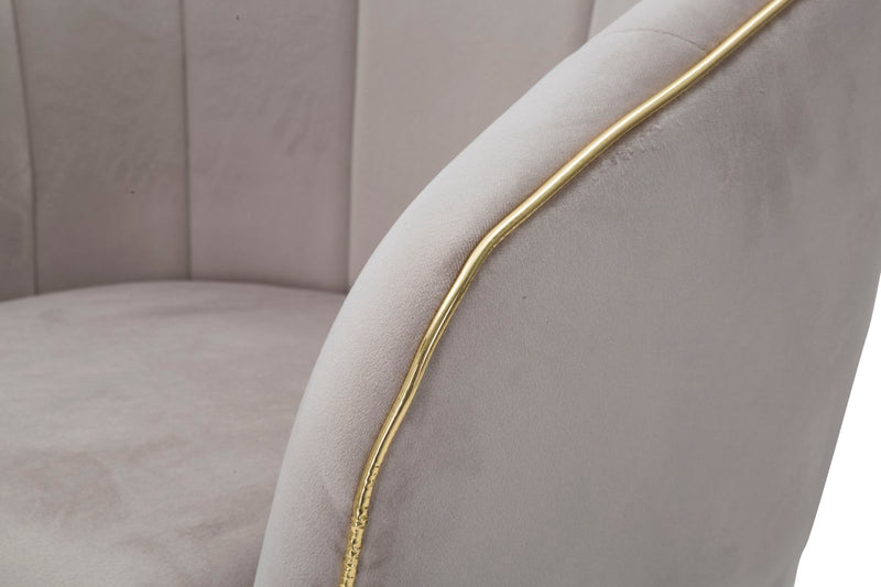 Fotoliu Mauro Ferreti Paris Grigia/Gold  62X58X78 cm, Gri/ Negru / Auriu
