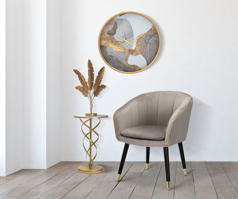 Fotoliu Mauro Ferreti Paris Grigia/Gold  62X58X78 cm, Gri/ Negru / Auriu