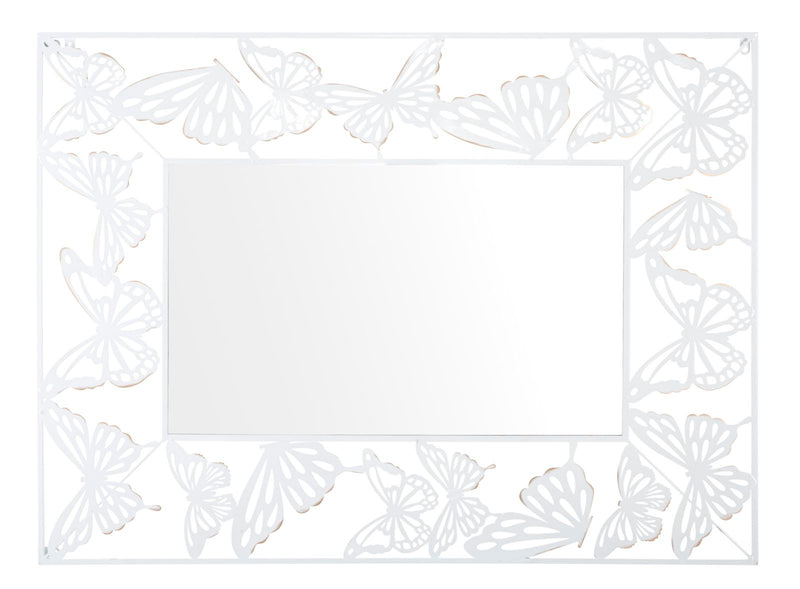 Oglinda decorativa Mauro Ferretti White Butterfly  85X1X115 cm, Alb