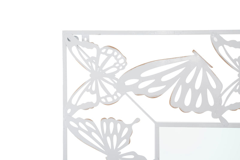 Oglinda decorativa Mauro Ferretti White Butterfly  85X1X115 cm, Alb