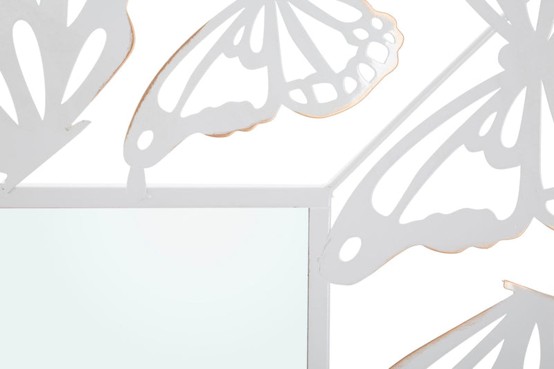 Oglinda decorativa Mauro Ferretti White Butterfly  85X1X115 cm, Alb
