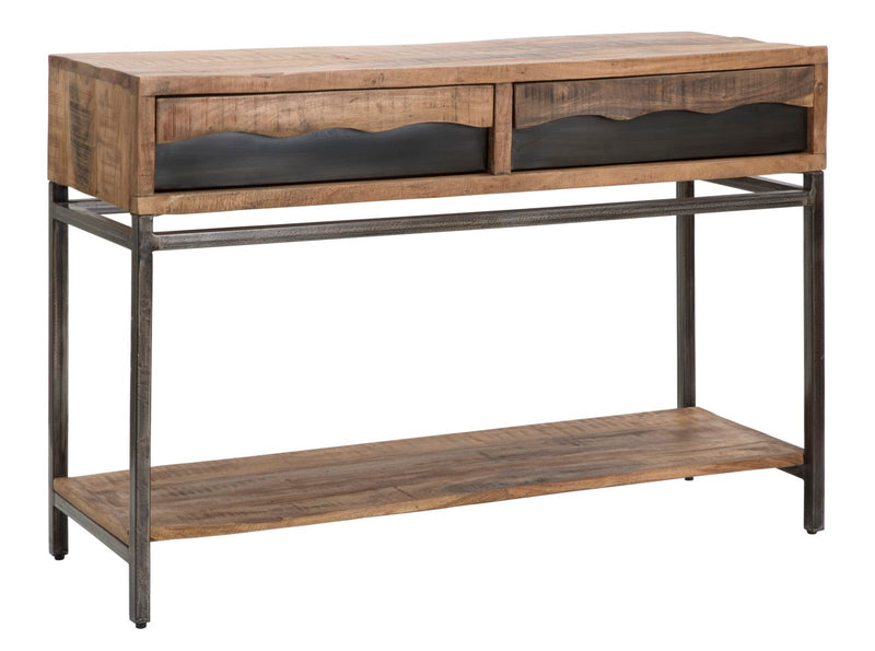 Consola Mauro Ferretti Yellowstone  118X40X80, Lemn de salcam nilotic, cm, Maro/Negru