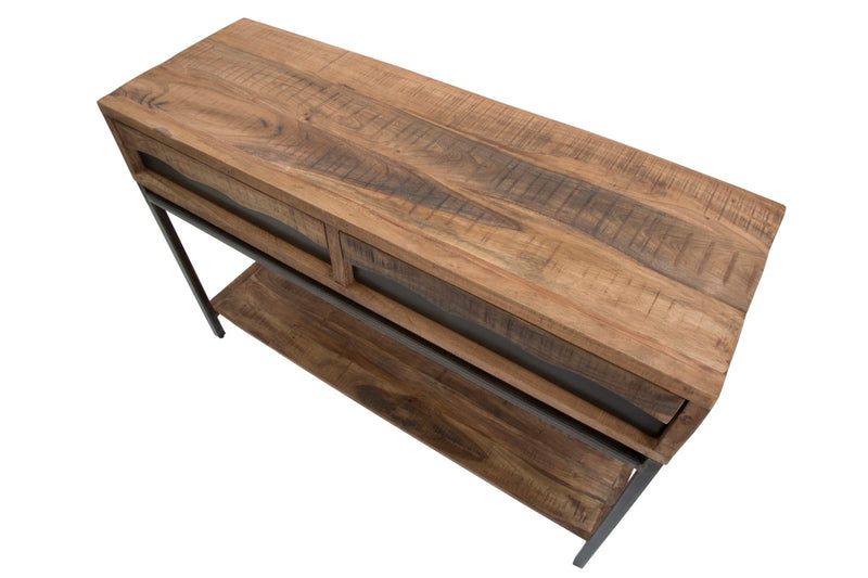 Consola Mauro Ferretti Yellowstone  118X40X80, Lemn de salcam nilotic, cm, Maro/Negru
