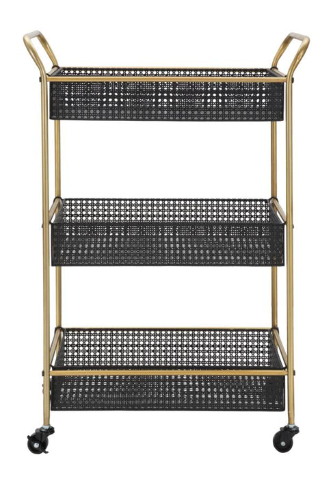 Carucior Servire Mauro Ferretti Cart Fashion  56X37X81 cm, Negru/ Auriu